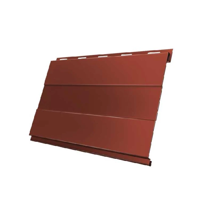 Металлический сайдинг Grand Line Вертикаль 0.45 мм prof Drap с пленкой RAL 8004 терракота