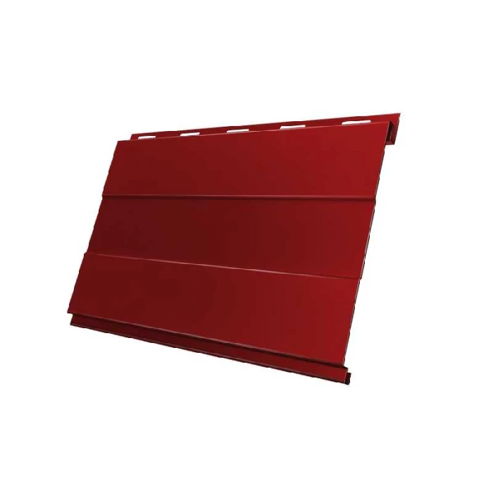 Металлический сайдинг Grand Line Вертикаль 0.45 мм prof PE с пленкой RAL 3003 рубиново-красный