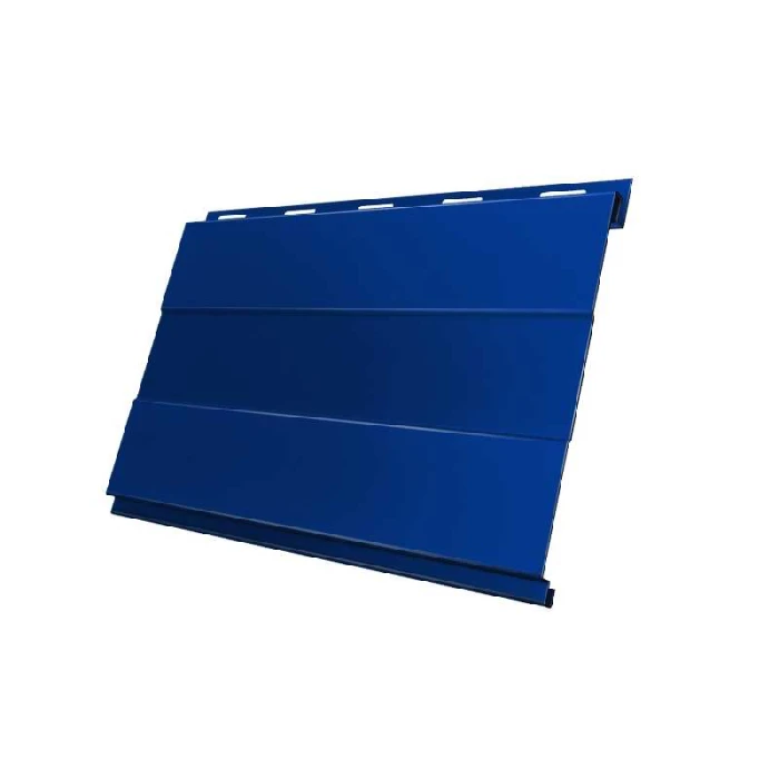 Металлический сайдинг Grand Line Вертикаль 0.45 мм prof PE с пленкой RAL 5005 сигнальный синий