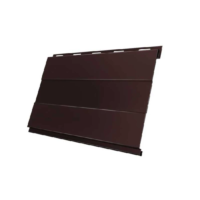 Металлический сайдинг Grand Line Вертикаль 0.5 мм prof PurPro Matt 275 RAL 8017 шоколад