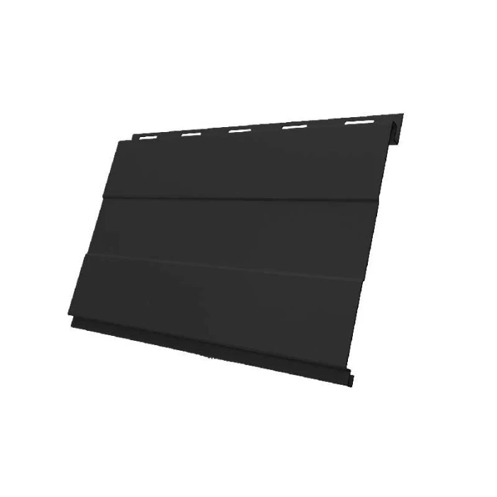 Металлический сайдинг Grand Line Вертикаль 0.5 мм prof Rooftop Matte с пленкой RAL 9005 черный