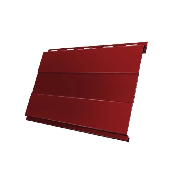 Металлический сайдинг Grand Line Вертикаль 0.5 мм prof Satin с пленкой RAL 3011 коричнево-красный