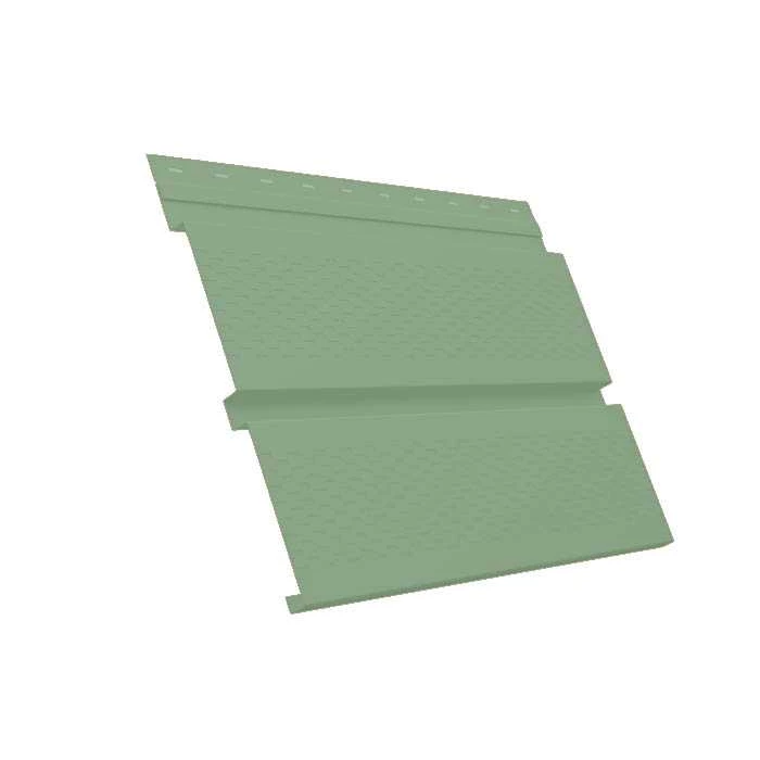 Металлический сайдинг Grand Line Квадро брус 0.45 мм PE с пленкой RAL 6019 бело-зеленый