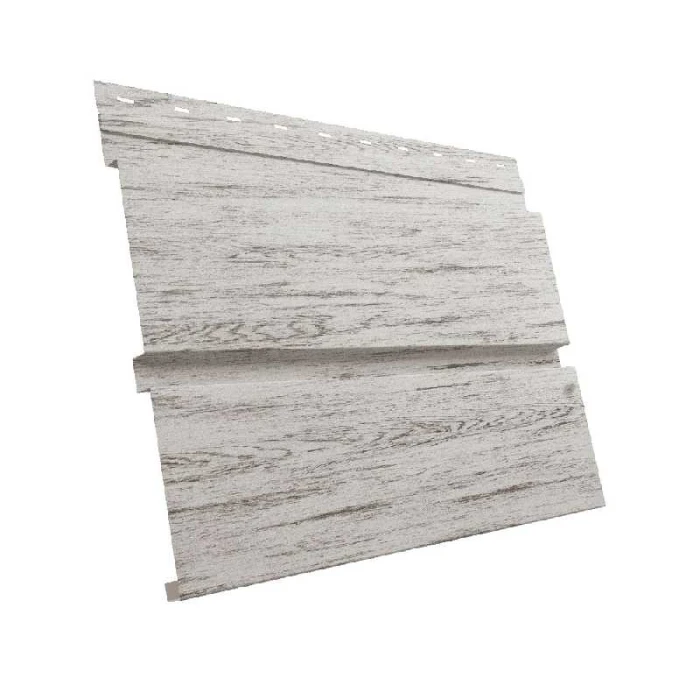 Металлический сайдинг Grand Line Квадро брус 0.45 мм Print Elite с пленкой Snow Wood