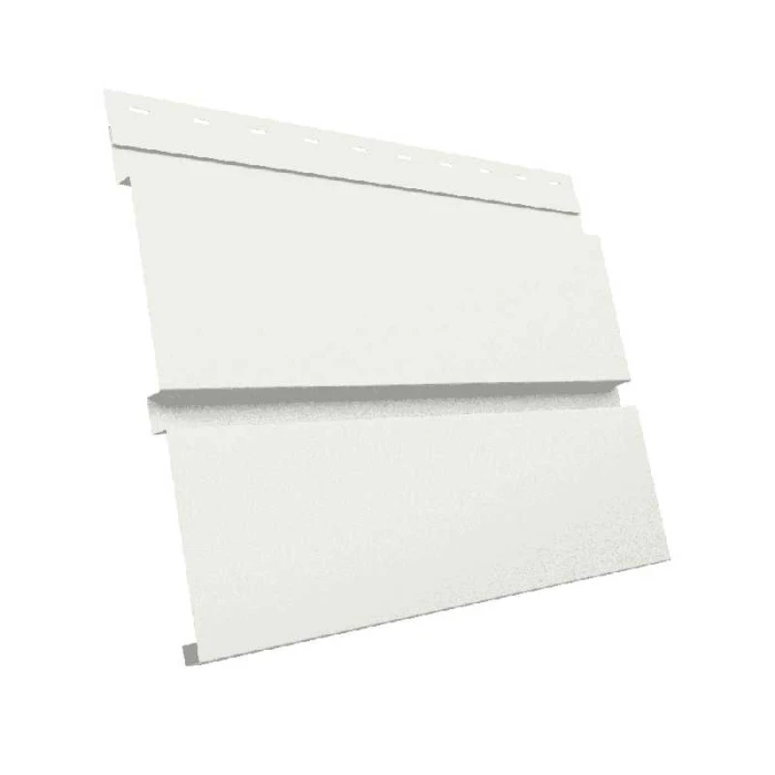 Металлический сайдинг Grand Line Квадро брус 0.5 мм Satin с пленкой RAL 9003 сигнальный белый