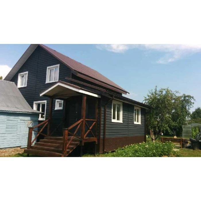 Металлический сайдинг Grand Line Корабельная Доска XL 0.45 мм Drap ST RAL 7024 мокрый асфальт