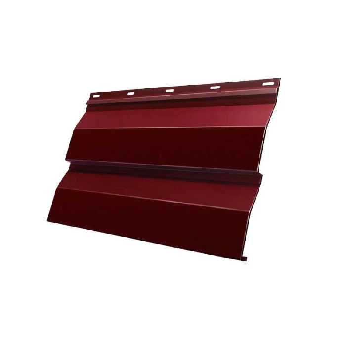 Металлический сайдинг Grand Line Корабельная Доска 0.5 мм Satin с пленкой RAL 3005 красное вино
