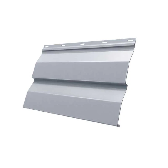 Металлический сайдинг Grand Line Корабельная Доска 0.5 мм Satin с пленкой RAL 9006 бело-алюминиевый