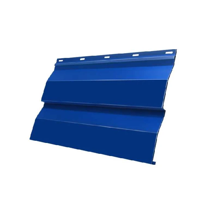 Металлический сайдинг Grand Line Корабельная Доска 0.4 мм PE с пленкой RAL 5005 сигнальный синий