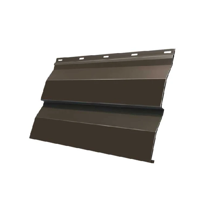 Металлический сайдинг Grand Line Корабельная Доска 0.5 мм GreenCoat Pural BT, matt RR 32 темно-коричневый (RAL 8019 серо-коричневый)