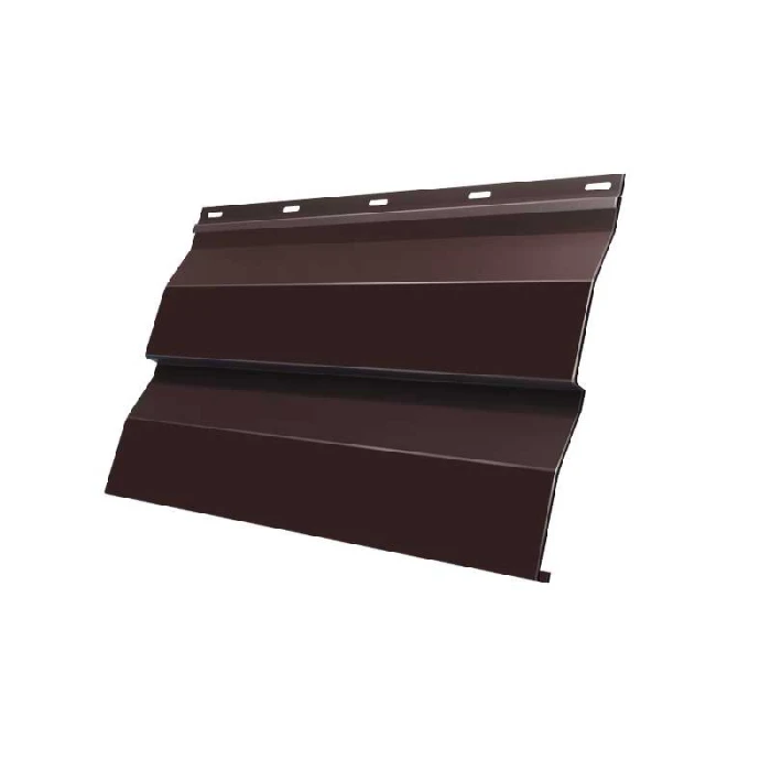 Металлический сайдинг Grand Line Корабельная Доска 0.5 мм Quarzit lite с пленкой RAL 8017 шоколад
