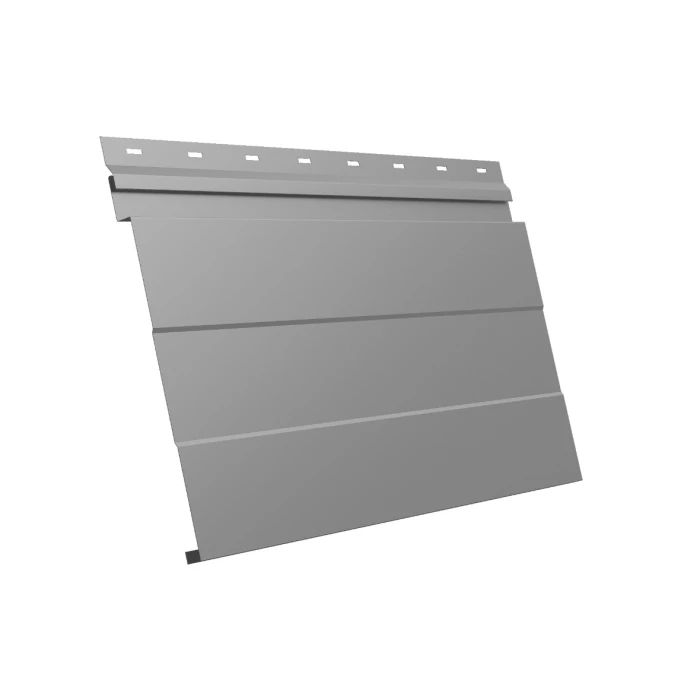 Металлический сайдинг Grand Line Фасадная панель 0.5 мм Satin с пленкой RAL 7004 сигнальный серый