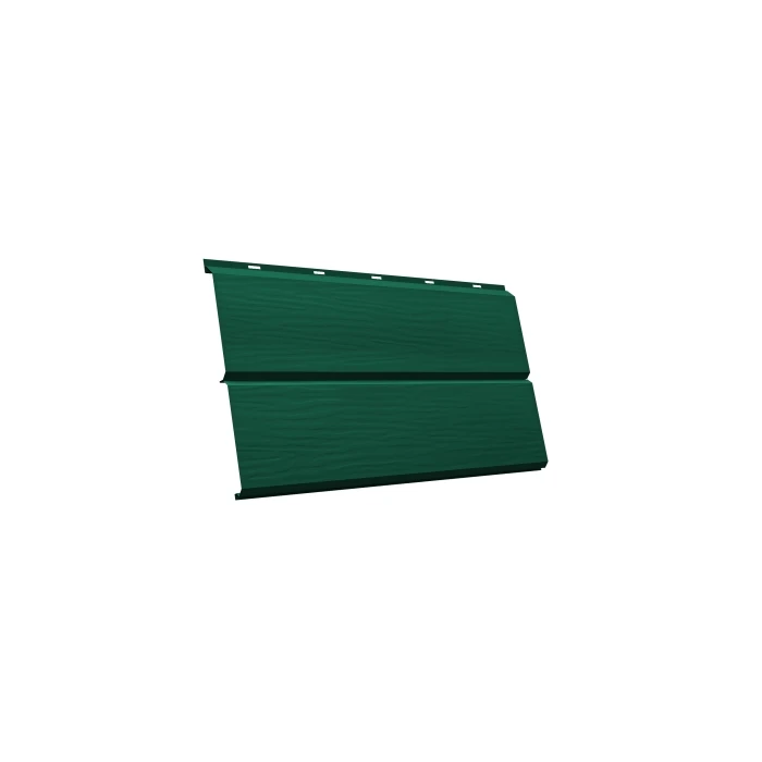 Металлический сайдинг Grand Line ЭкоБрус 3D 0.5 мм Atlas с пленкой RAL 6005 зеленый мох