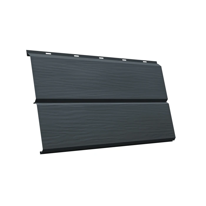 Металлический сайдинг Grand Line ЭкоБрус 3D 0.5 мм Satin с пленкой RAL 7016 антрацитово-серый