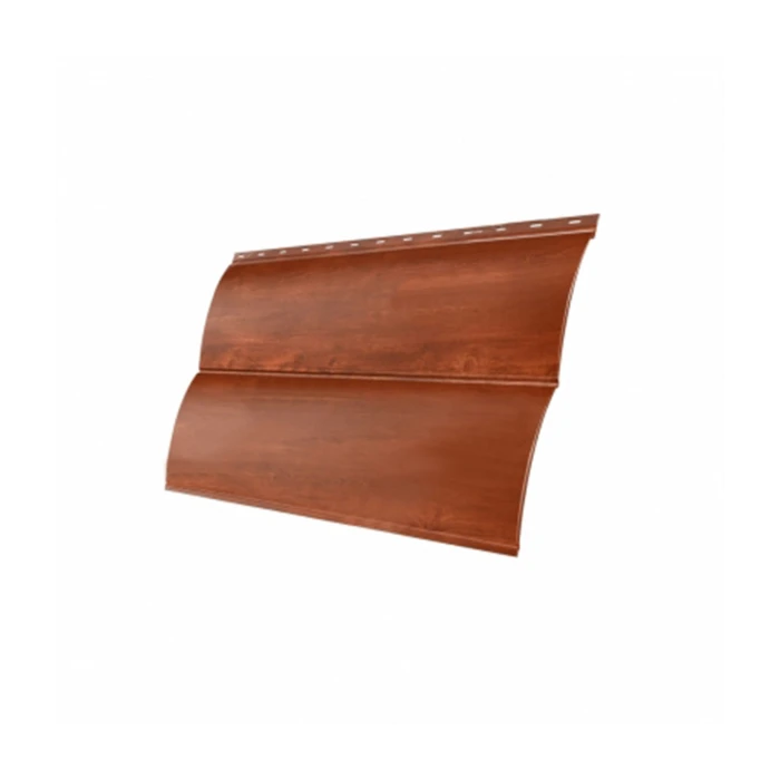 Металлический сайдинг Grand Line ЭкоБрус 0.45 мм Gofr Print Elite с пленкой Cherry Wood