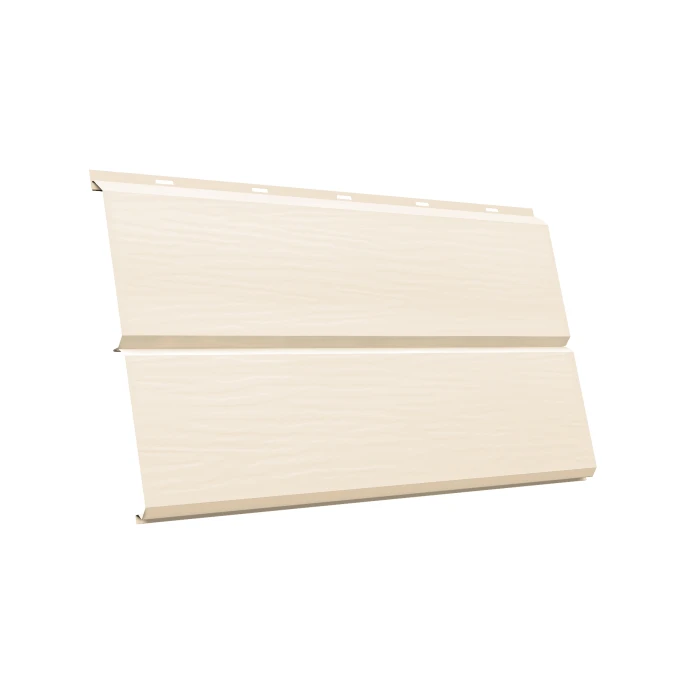 Металлический сайдинг Grand Line ЭкоБрус 0.45 мм Drap RAL 1015 легкий слоновый