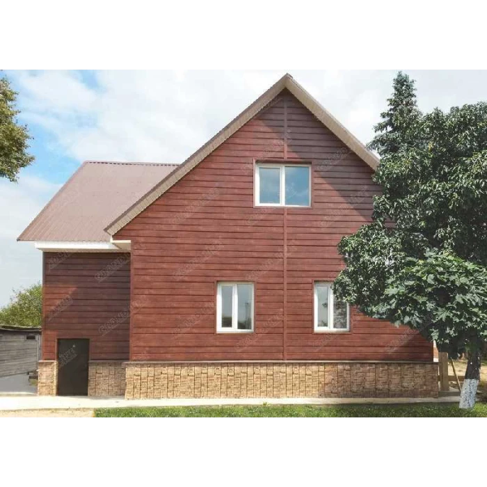 Металлический сайдинг Grand Line ЭкоБрус 0.45 мм Print Premium Rowan