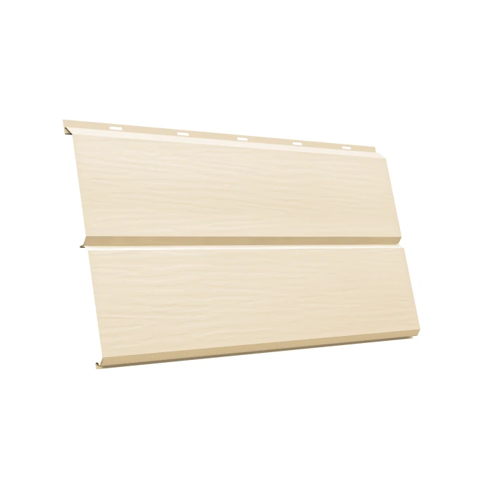 Металлический сайдинг Grand Line ЭкоБрус 0.45 мм 3D PE с пленкой RAL 1014 слоновая кость