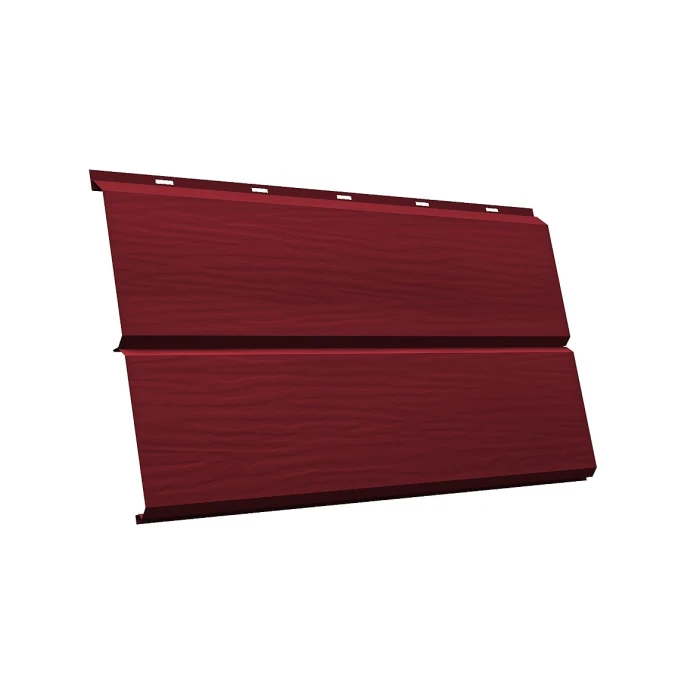 Металлический сайдинг Grand Line ЭкоБрус 0.45 мм 3D PE с пленкой RAL 3005 красное вино