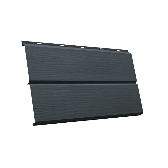 Металлический сайдинг Grand Line ЭкоБрус 0.45 мм 3D PE с пленкой RAL 7016 антрацитово-серый