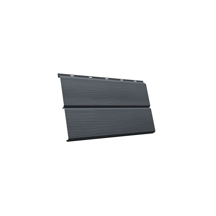 Металлический сайдинг Grand Line ЭкоБрус 0.45 мм 3D PE с пленкой RAL 7024 мокрый асфальт