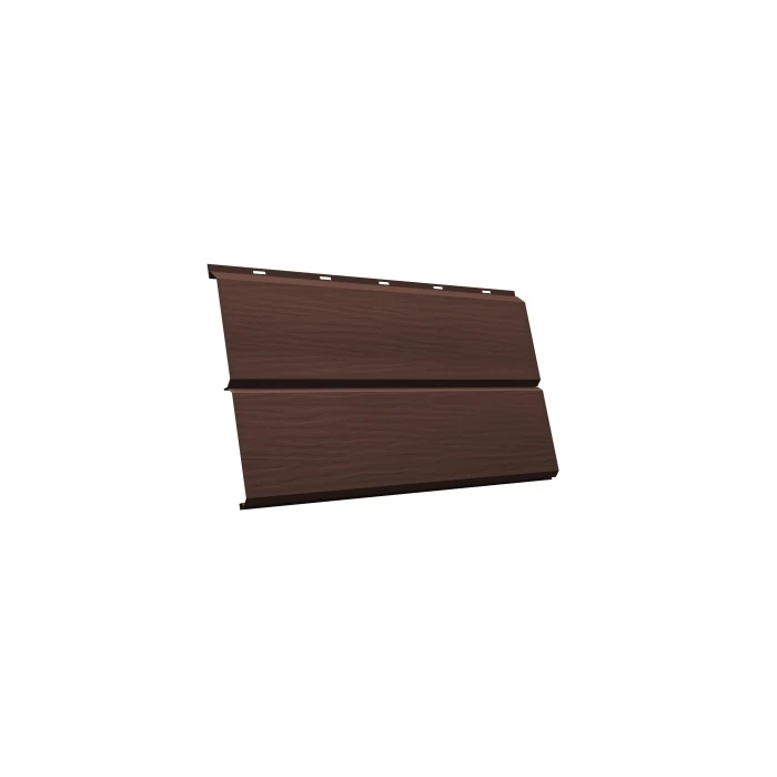 Металлический сайдинг Grand Line ЭкоБрус 0.45 мм 3D PE с пленкой RAL 8017 шоколад