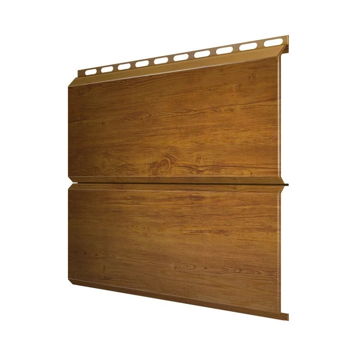 Металлический сайдинг Grand Line ЭкоБрус 0.45 мм 3D Print Premium Golden Wood