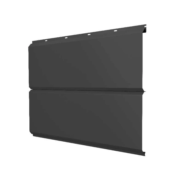 Металлический сайдинг Grand Line ЭкоБрус 0.45 мм Drap с пленкой RAL 7016 антрацитово-серый