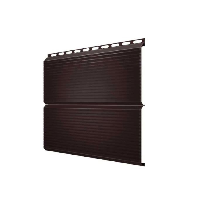 Металлический сайдинг Grand Line ЭкоБрус 0.5 мм Gofr Velur с пленкой RAL 8017 шоколад