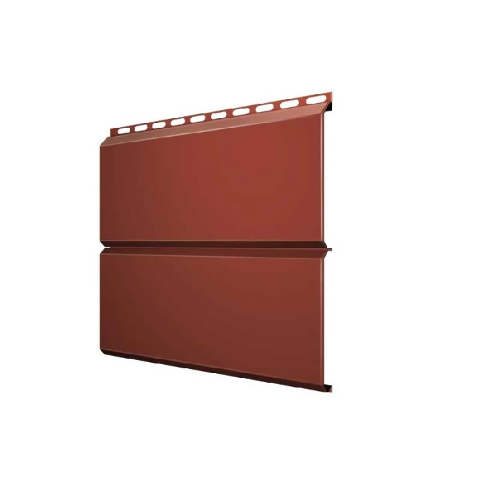 Металлический сайдинг Grand Line ЭкоБрус 0.5 мм PurLite Мatt RAL 8004 терракота
