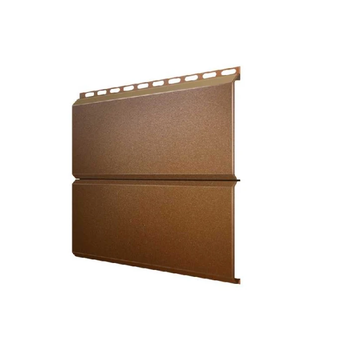 Металлический сайдинг Grand Line ЭкоБрус 0.5 мм Quarzit с пленкой Cuprum Steel