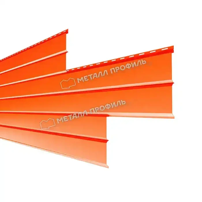 Металлический сайдинг Lбрус-XL-Н Металл-Профиль NormanMP RAL 2004 Чистый оранжевый 14х335