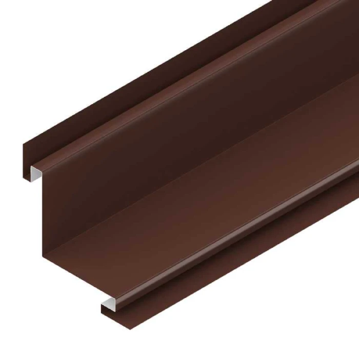 3-D Угол сайдинга 100х100 внутр. Polyester 0,6mm Zn275 Коричневый RAL8017 алюминий