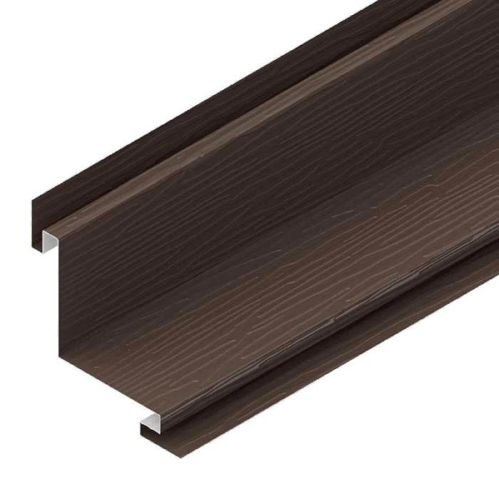 3-D Угол сайдинга 100х100 внутр. фактур. Polyester 0,6mm (0,63mm с покрытием) Zn275 Тёмно-коричневый (RR32)