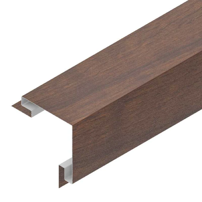 3-D Угол сайдинга 100х100 наруж. Polyester 0,6mm (0,63mm с покрытием) Zn275 Канадский дуб