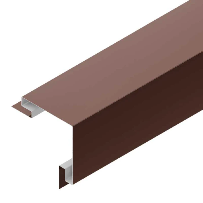 3-D Угол сайдинга 100х100 наруж. Polyester 0,6mm Zn275 Коричневый RAL8017 алюминий