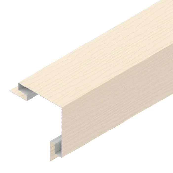 3-D Угол сайдинга 100х100 наруж. фактур. Polyester 0,45mm (0,48mm с покрытием) Zn140 Слоновая кость матовый (RAL1015)