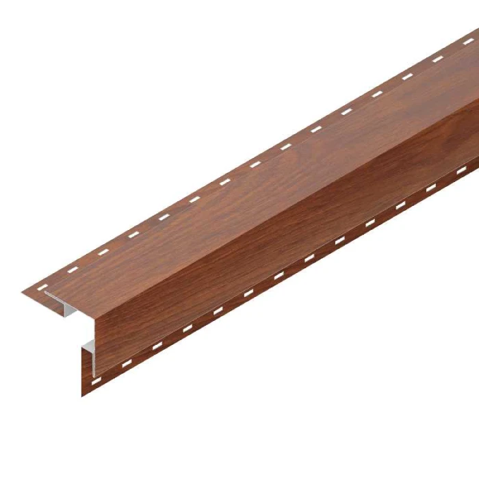 Угол сайдинга наружный Аквасистем 50х50мм Polyester 0,6mm (0,63mm с покрытием) Zn275 Американский орех